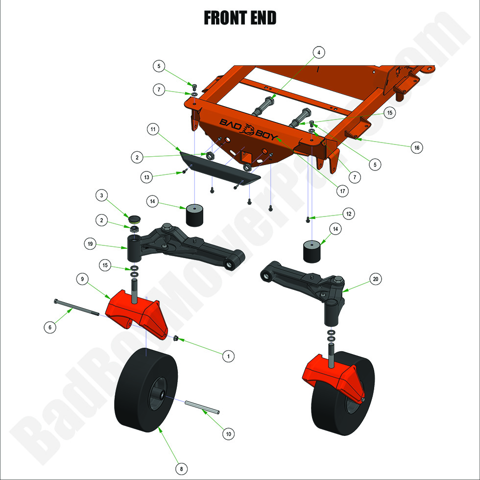 3463 - Bad Boy Mower Parts Lookup > 2024 > Renegade - Diesel > Front End